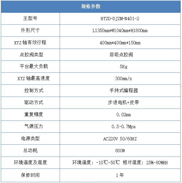 桌面式視覺點膠機規格參數